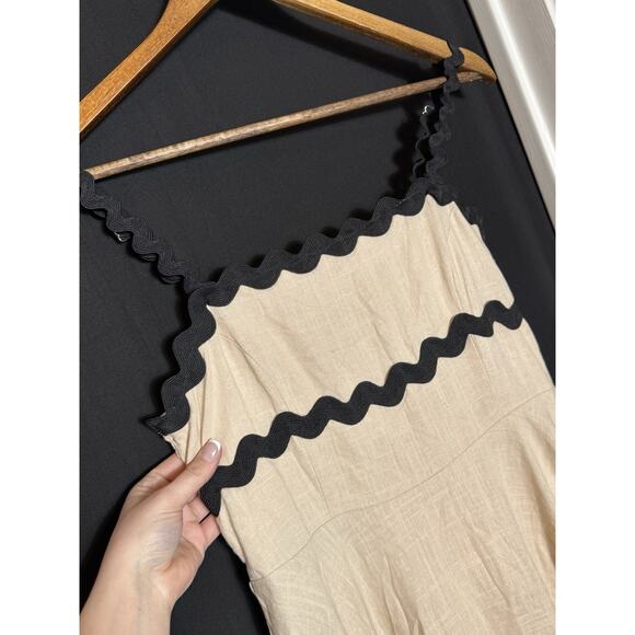 Square Neck A-line Mini Sundress Rickrack Straps Sleeveless M cottagecore‎ - Picture 3 of 10